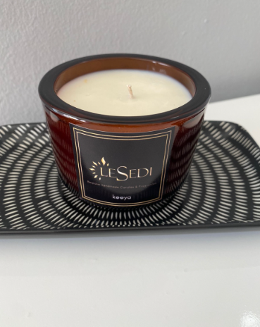 Aurora Amber Candle in elegant amber glass jar