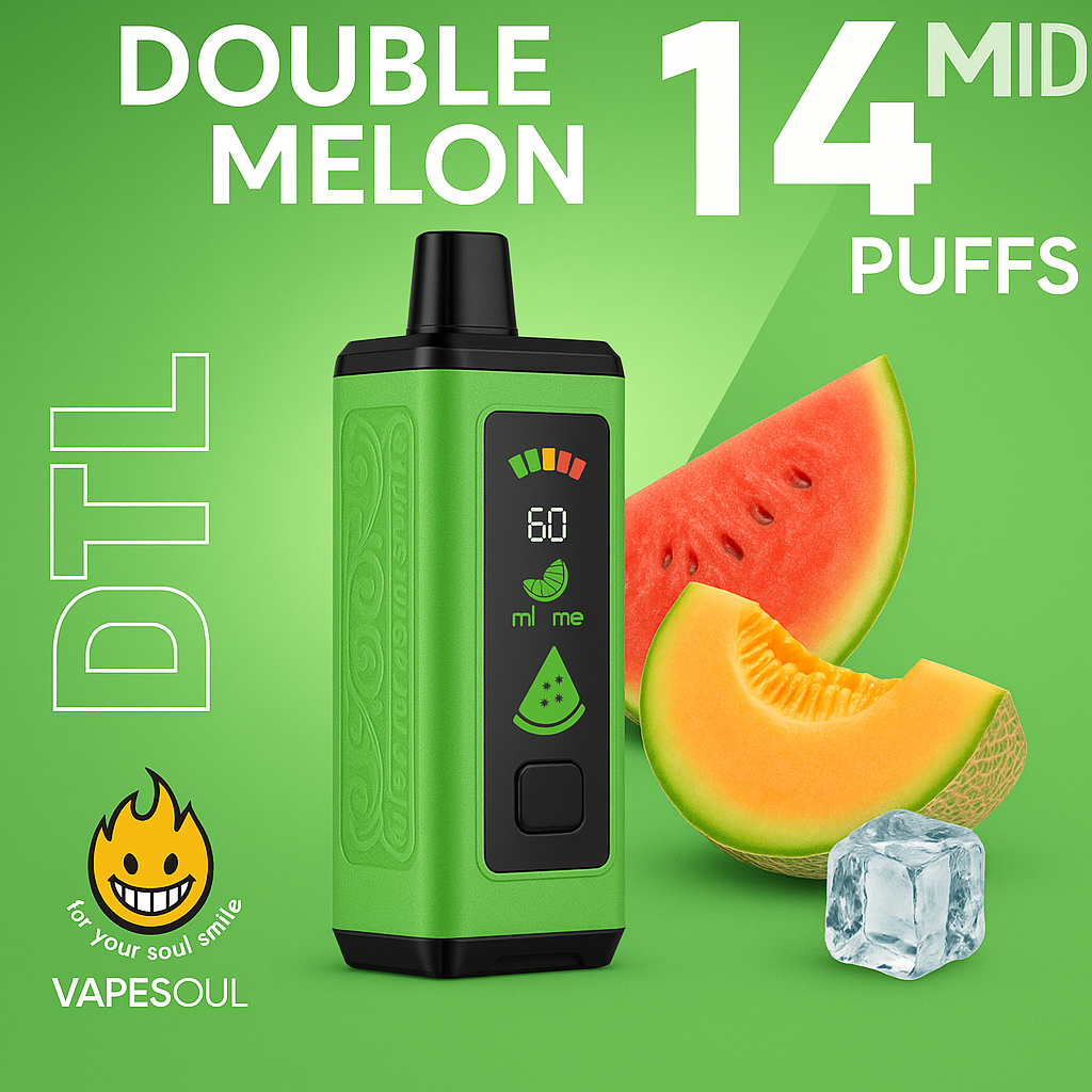 Vapesoul 14K Double Melon Ice – 14,000 Puffs DTL
