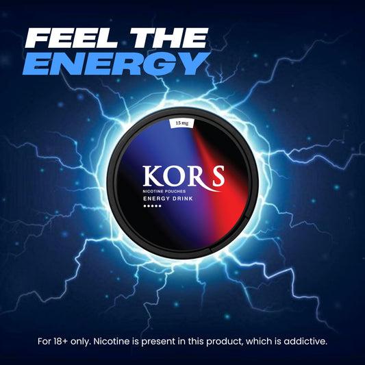 ⚡ KORS Energy Drink 15mg Nicotine Pouches – Bold, Sweet & Uplifting