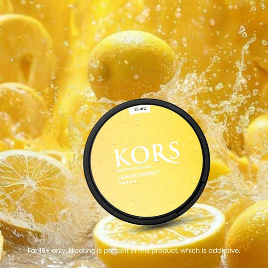 🍋 KORS Lemon Sorbet 15mg Nicotine Pouches – Zesty, Cool & Refreshing
