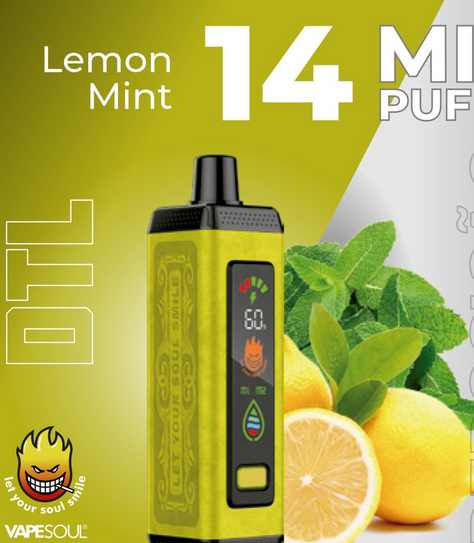 Vapesoul 14K Lemon Mint – 14,000 Puffs DTL Disposable Vape