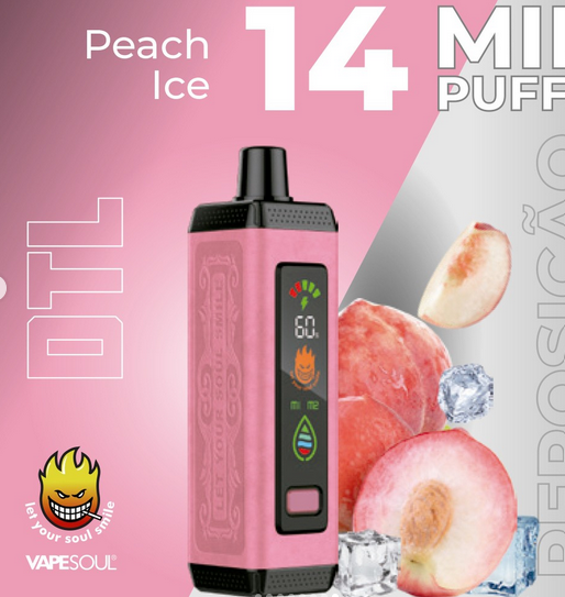 Vapesoul 14K Peach Ice – 14,000 Puffs DTL Disposable Vape