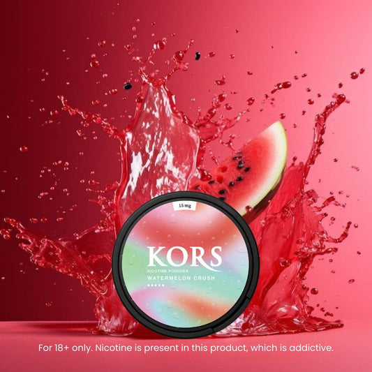 🍉 KORS Watermelon Crush 15mg Nicotine Pouches – Juicy, Sweet & Tobacco-Free