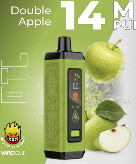 Dtl Disposable Vape DKHAAN 15000 Disposable Vape DTL Ultimate DKHAAN Vape Experience Vapesoul 14K Double Apple 14,000 Puffs DTL Disposable Vape - Distrosnus Dtl Disposable Vape DKHAAN 15000 Disposable Vape DTL Ultimate DKHAAN Vape Experience Vapesoul 14K Double Apple 14,000 Puffs DTL Disposable Vape - Distrosnus