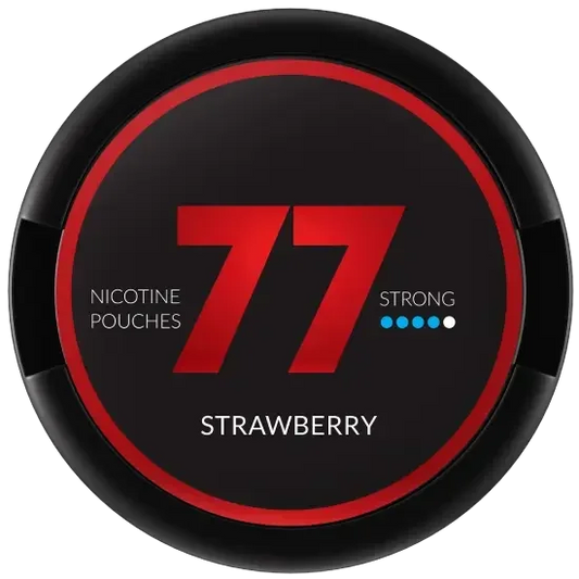 77 Strawberry Nicotine Pouches 20mg - bold flavor and discreet design.