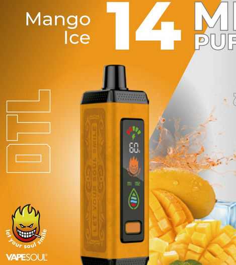 Vapesoul 14K Mango Ice – 14,000 Puffs DTL Disposable Vape