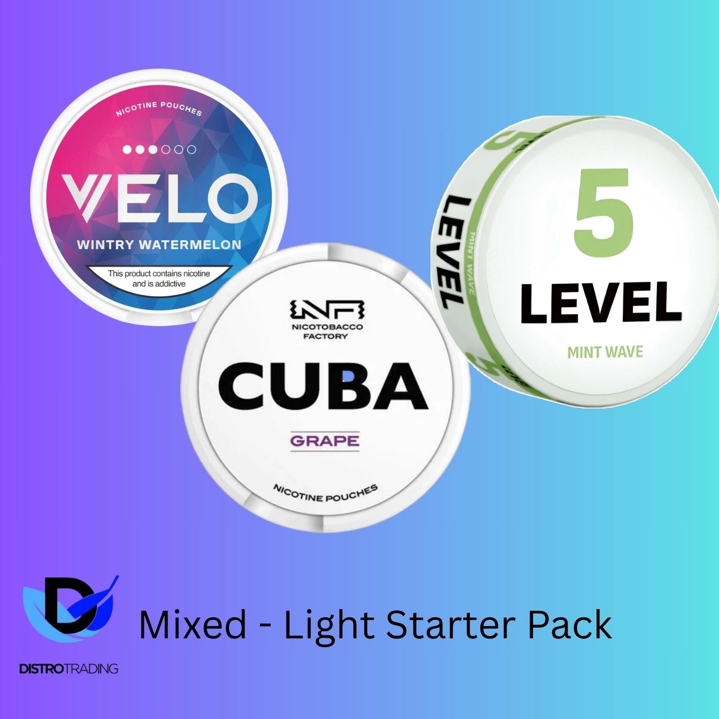 Mixed Light Starter Pack – VELO, LEVEL, CUBA (5mg – 16mg)