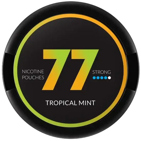 77 Tropical Mint Nicotine Pouches 20mg - refreshing tropical and mint flavor.